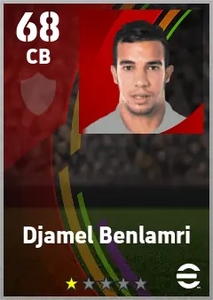 Djamel Benlamri eFootball 2026 player card — 68 OVR CB