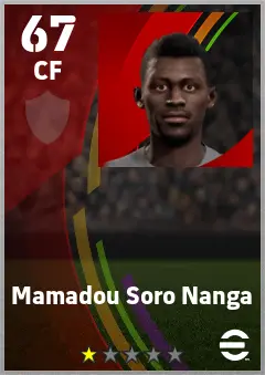 Mamadou Soro Nanga eFootball 2026 player card — 67 OVR CF