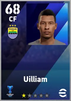 Uilliam eFootball 2026 player card — 68 OVR CF
