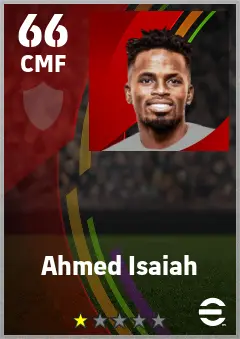 Ahmed Isaiah eFootball 2026 player card — 66 OVR CMF