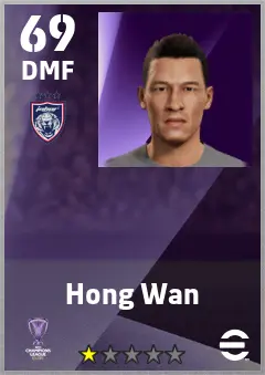 Hong Wan eFootball 2026 player card — 69 OVR DMF