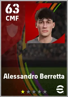 Alessandro Berretta eFootball 2026 player card — 63 OVR CMF