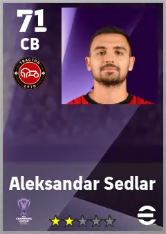 Aleksandar Sedlar eFootball 2026 player card — 71 OVR CB