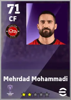 Mehrdad Mohammadi eFootball 2026 player card — 71 OVR CF
