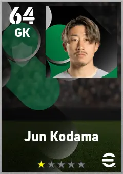 Jun Kodama eFootball 2026 player card — 64 OVR GK