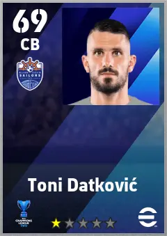 Toni Datkovic eFootball 2026 player card — 69 OVR CB