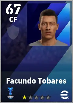 Facundo Tobares eFootball 2026 player card — 67 OVR CF