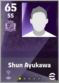 Shun Ayukawa eFootball 2026 player card — 65 OVR SS