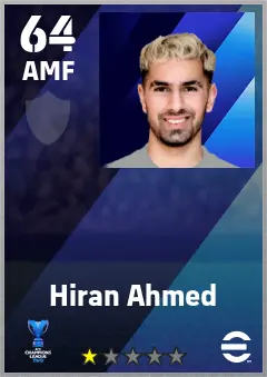 Hiran Ahmed eFootball 2026 player card — 64 OVR AMF