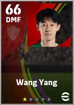 Wang Yang eFootball 2026 player card — 66 OVR DMF
