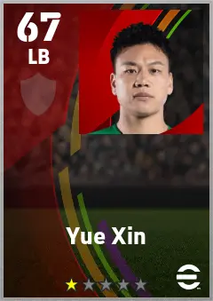Yue Xin eFootball 2026 player card — 67 OVR LB