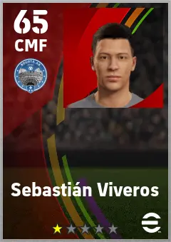 Sebastian Viveros eFootball 2026 player card — 65 OVR CMF