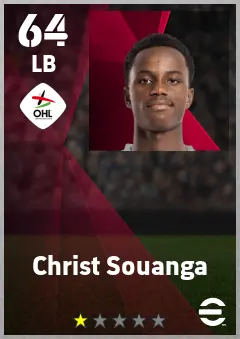 Christ Souanga eFootball 2026 player card — 64 OVR LB