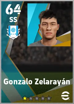 Gonzalo Zelarayan eFootball 2026 player card — 64 OVR SS