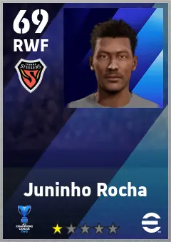 Juninho Rocha eFootball 2026 player card — 69 OVR RWF