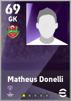 Matheus Donelli eFootball 2026 player card — 69 OVR GK