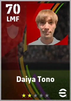 Daiya Tono eFootball 2026 player card — 70 OVR LMF