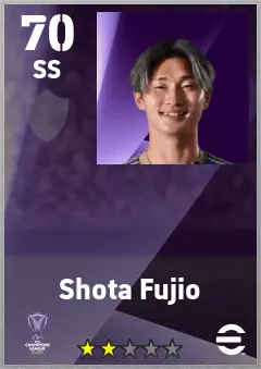 Shota Fujio eFootball 2026 player card — 70 OVR SS