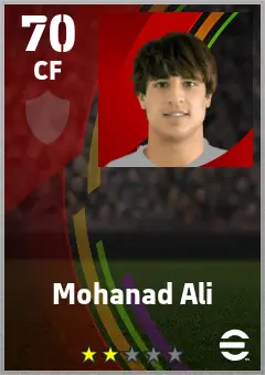 Mohanad Ali eFootball 2026 player card — 70 OVR CF