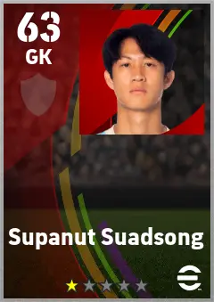Supanut Suadsong eFootball 2026 player card — 63 OVR GK
