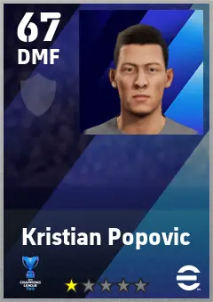 Kristian Popovic eFootball 2026 player card — 67 OVR DMF