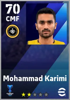 Mohammad Karimi eFootball 2026 player card — 70 OVR CMF