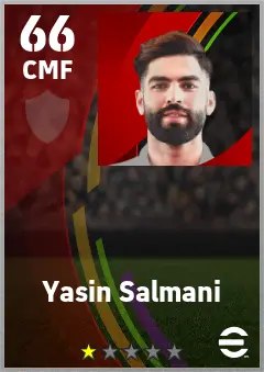 Yasin Salmani eFootball 2026 player card — 66 OVR CMF