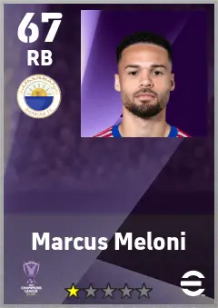 Marcus Meloni eFootball 2026 player card — 67 OVR RB