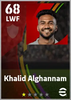Khalid Alghannam eFootball 2026 player card — 68 OVR LWF