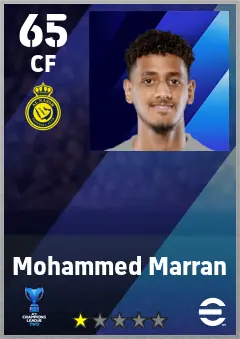 Mohammed Marran eFootball 2026 player card — 65 OVR CF