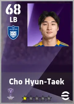 Cho Hyun-Taek eFootball 2026 player card — 68 OVR LB