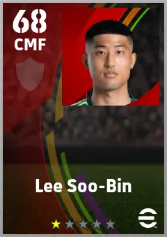 Lee Soo-Bin eFootball 2026 player card — 68 OVR CMF