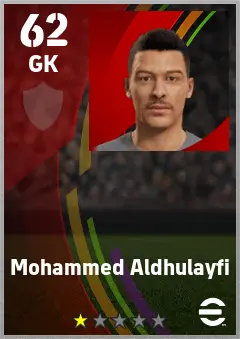 Mohammed Aldhulayfi eFootball 2026 player card — 62 OVR GK