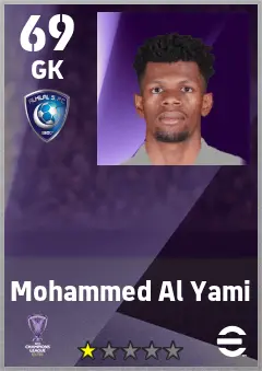 Mohammed Al Yami eFootball 2026 player card — 69 OVR GK