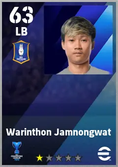 Warinthon Jamnongwat eFootball 2026 player card — 63 OVR LB