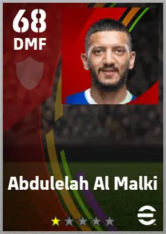 Abdulelah Al Malki eFootball 2026 player card — 68 OVR DMF