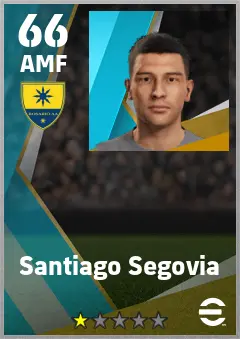 Santiago Segovia eFootball 2026 player card — 66 OVR AMF