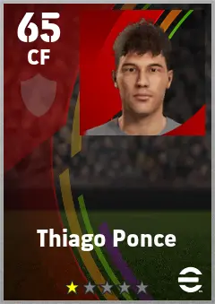 Thiago Ponce eFootball 2026 player card — 65 OVR CF
