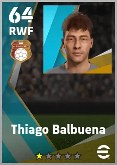 Thiago Balbuena eFootball 2026 player card — 64 OVR RWF