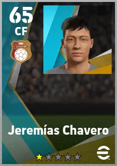Jeremias Chavero eFootball 2026 player card — 65 OVR CF