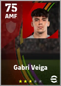 Gabri Veiga eFootball 2026 player card — 75 OVR AMF