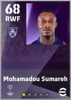 Mohamadou Sumareh eFootball 2026 player card — 68 OVR RWF