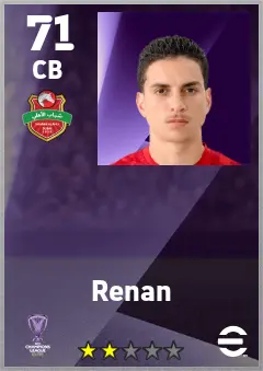 Renan eFootball 2026 player card — 71 OVR CB