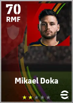 Mikael Doka eFootball 2026 player card — 70 OVR RMF