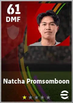 Natcha Promsomboon eFootball 2026 player card — 61 OVR DMF