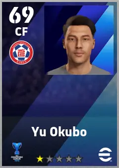 Yu Okubo eFootball 2026 player card — 69 OVR CF