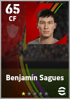 Benjamin Sagues eFootball 2026 player card — 65 OVR CF
