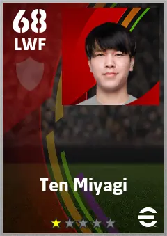 Ten Miyagi eFootball 2026 player card — 68 OVR LWF