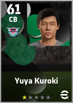 Yuya Kuroki eFootball 2026 player card — 61 OVR CB