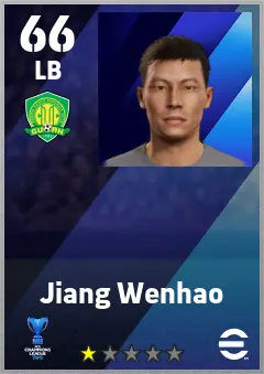 Jiang Wenhao eFootball 2026 player card — 66 OVR LB